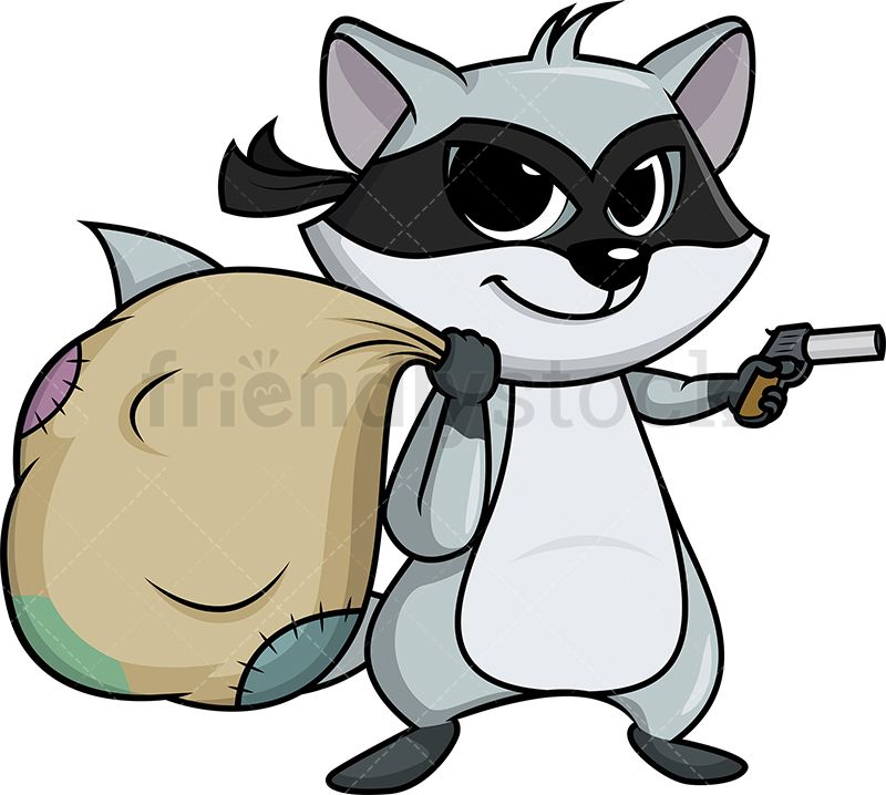 Criminal Raccoon Holding Pistol