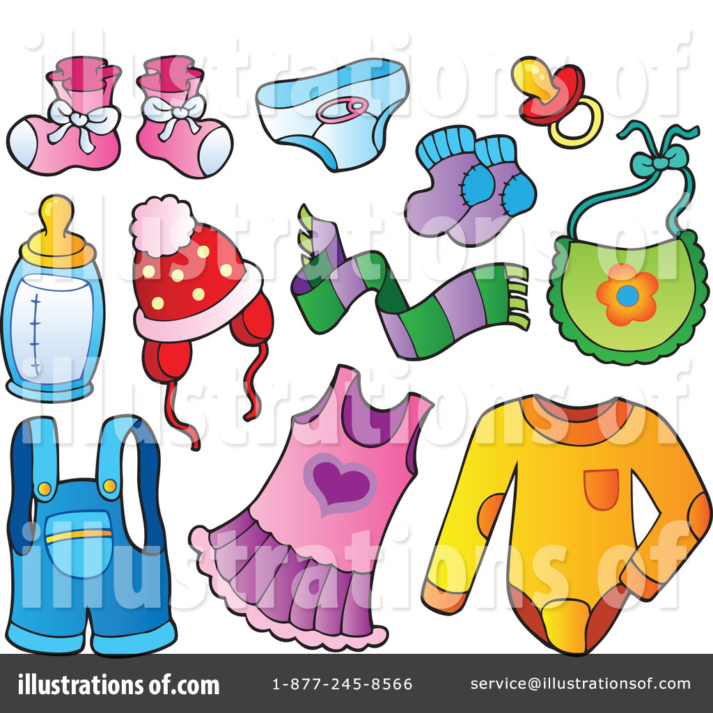 Baby items clipart.