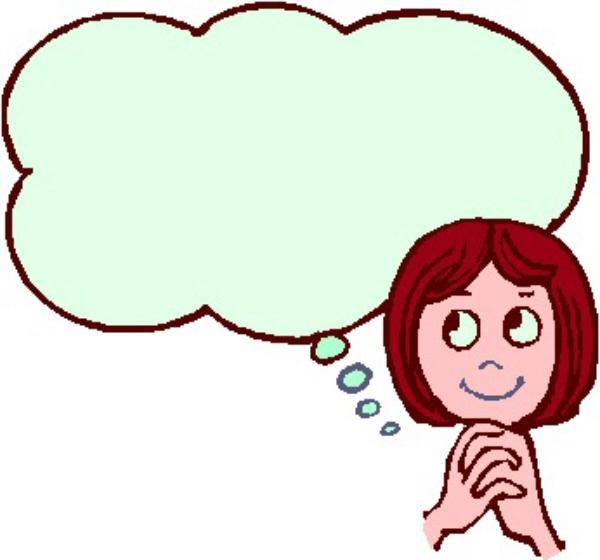 Woman thinking clipart.