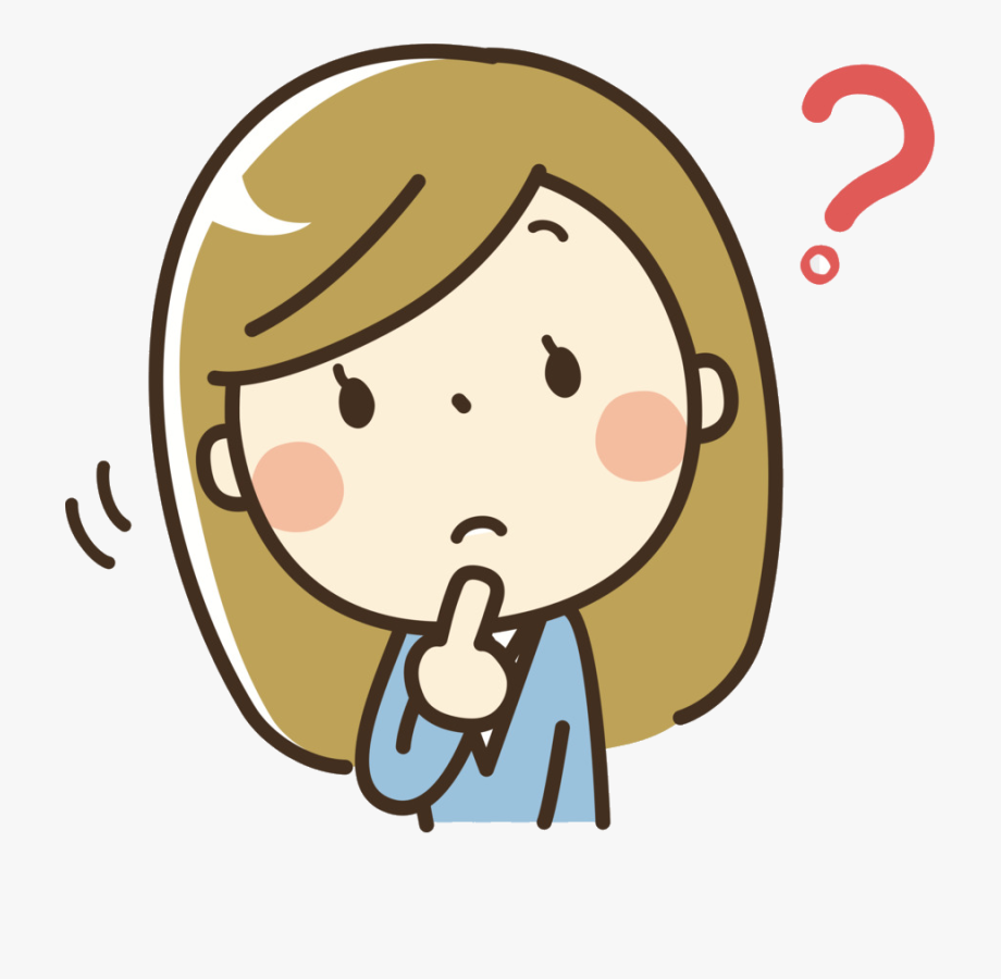 Girl thinking clipart.