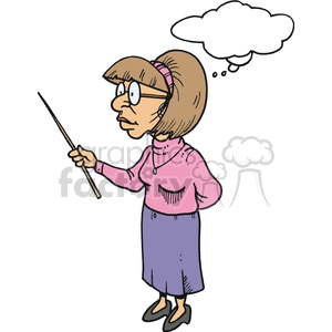 Cartoon female teacher.