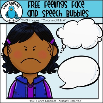 FREE Kids Feelings Face and Speech Bubble Clip Art