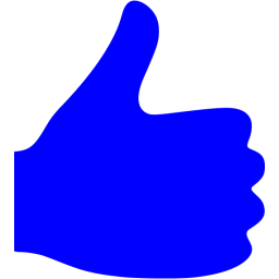 Blue thumbs icon.
