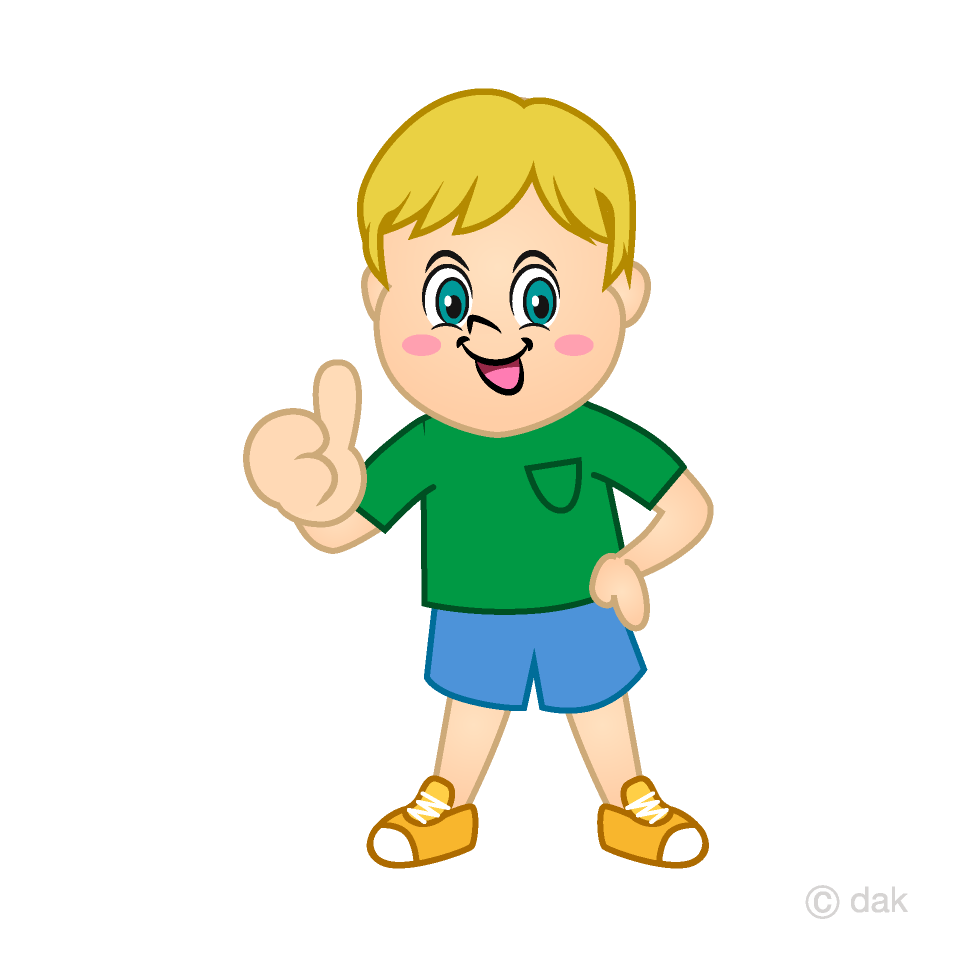 Free Thumbs up Boy Cartoon Image