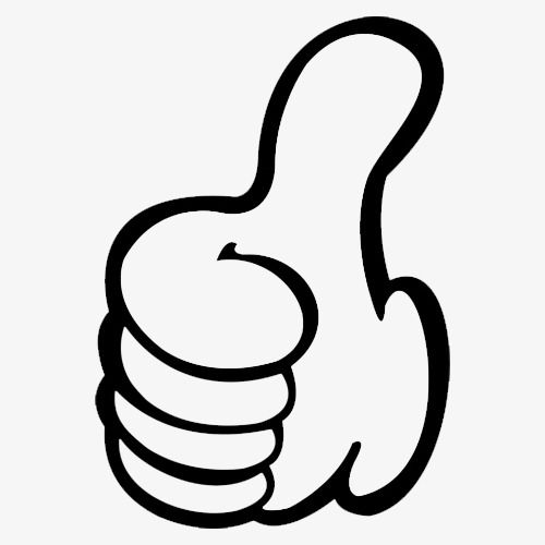 Tilted Thumbs Up Hand, Black Finger, Motivate Others