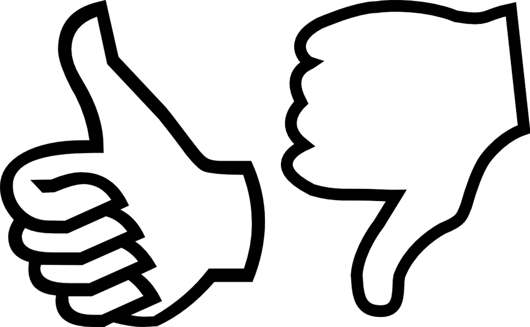 Thumbs up and down clipart clip art of