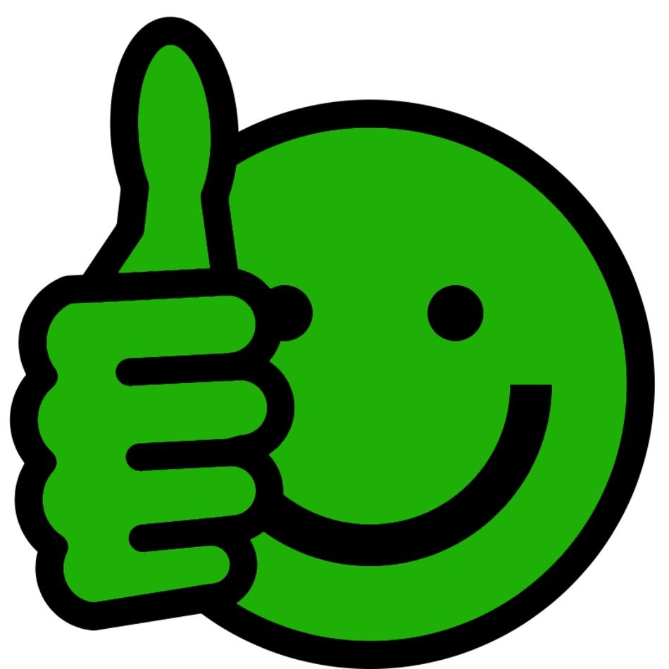 Green thumbs smiley.