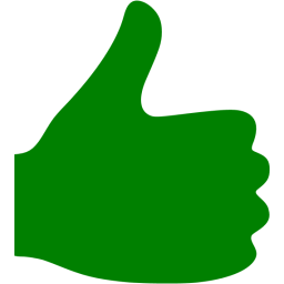 Green thumbs icon.