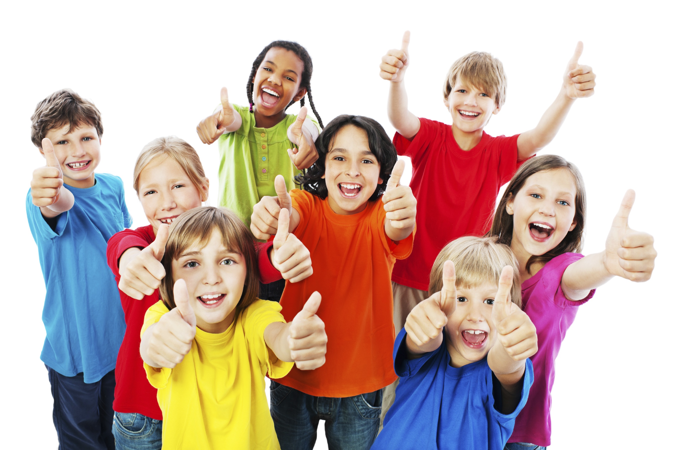 Group of kids with thumbs up