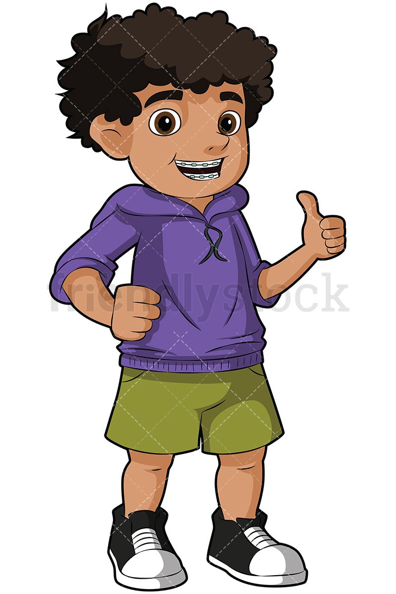 Black Boy Wearing Braces Giving The Thumbs Up