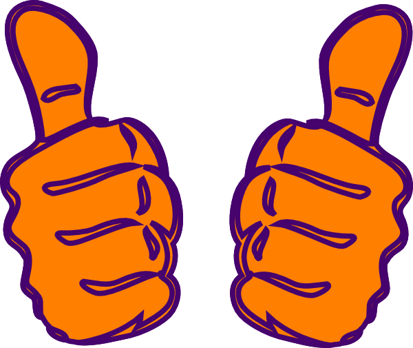 Double Thumbs Up, Lighter Orange Clip Art at Clker