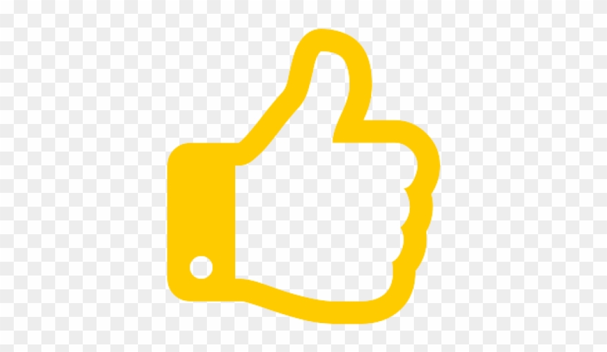 Yellow thumbs logo.