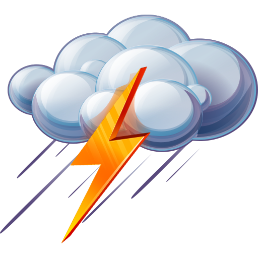 Rain And Thunder Icon, PNG ClipArt Image
