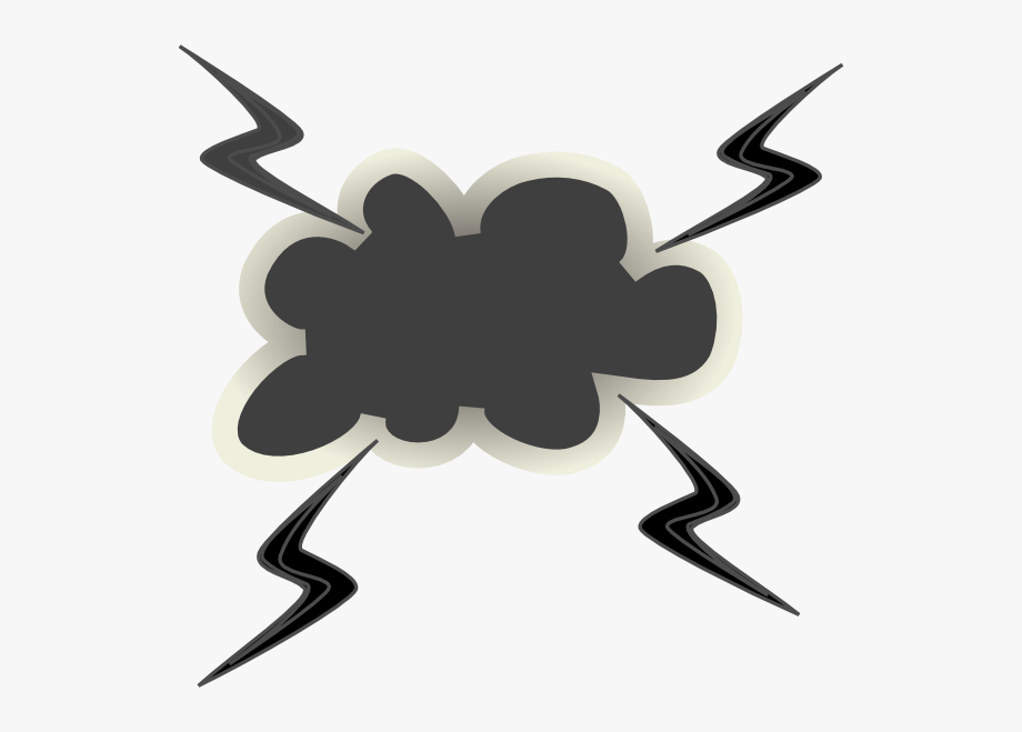 Angry Cloud With Lightening Bolts Clip Art