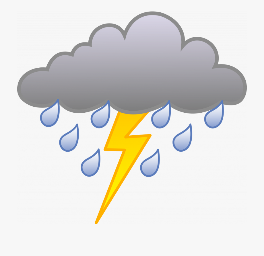 Unique Storm Clipart Rain Cloud With Lightning Bolt