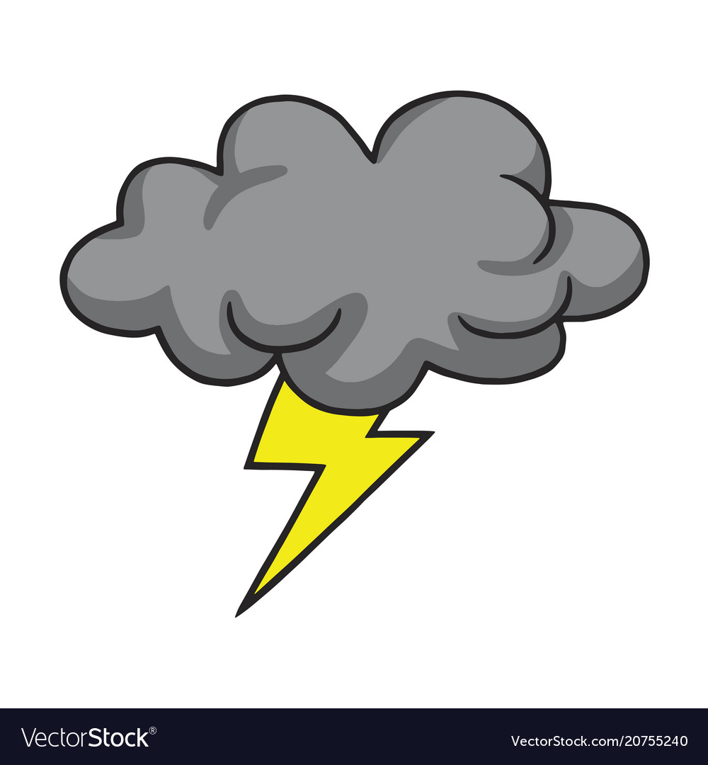 Thunderstorm cloud hand drawn vector image