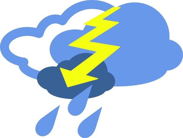 Severe Thunder Storms Weather Symbol clip art Free vector in