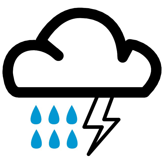 Rain and thunderstorm vector symbol