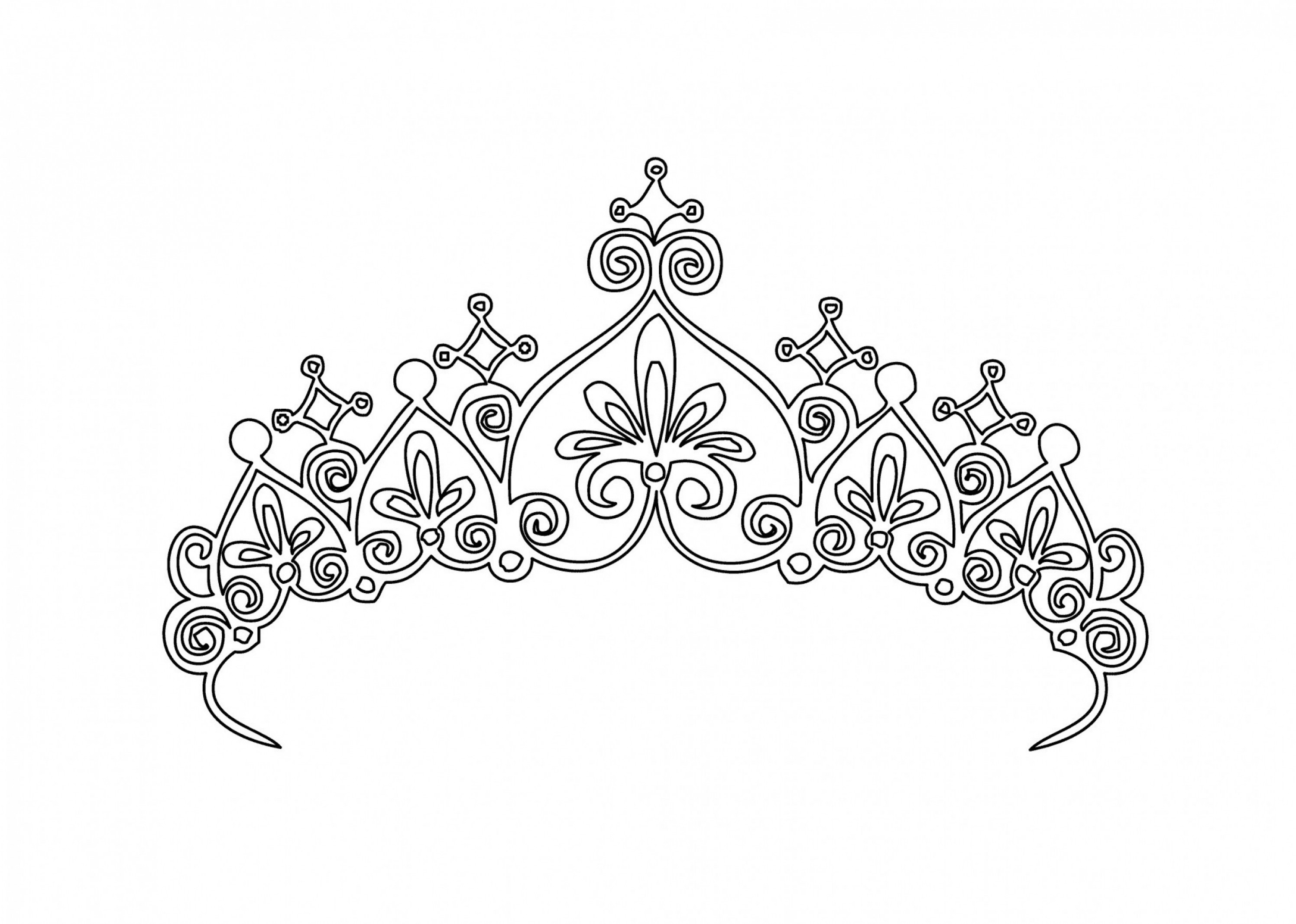 Tiara Coloring Pages Unique Princess Crowns Silhouette