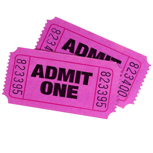 Two pink admission tickets Photo