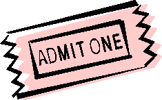 Pink movie theatre ticket