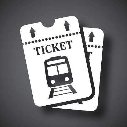 Vector train tickets icon Clipart Image