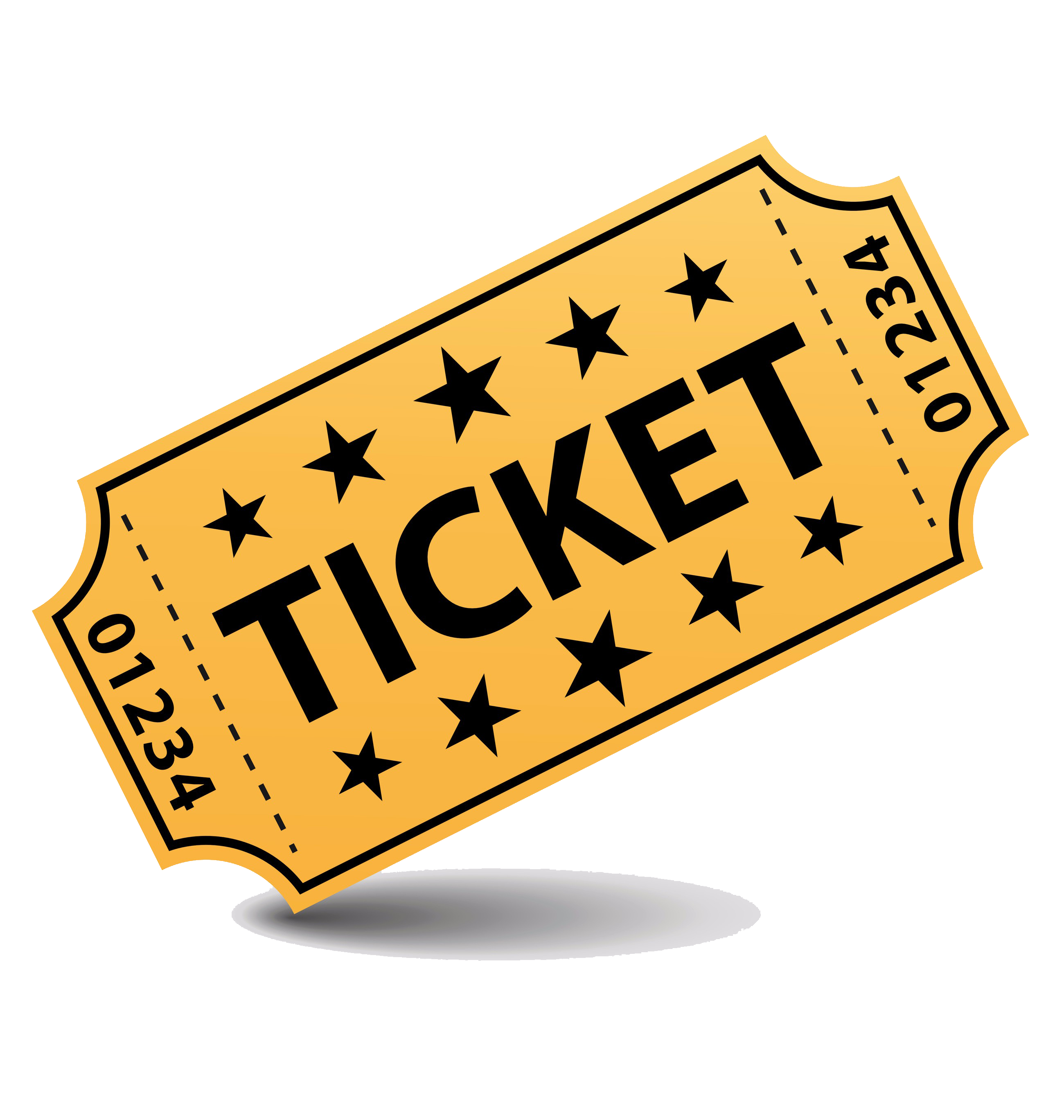 Ticket clipart yellow.