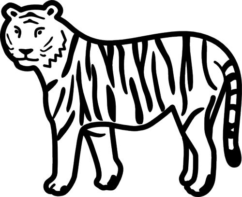 Tiger black and white cute tiger clipart black and white