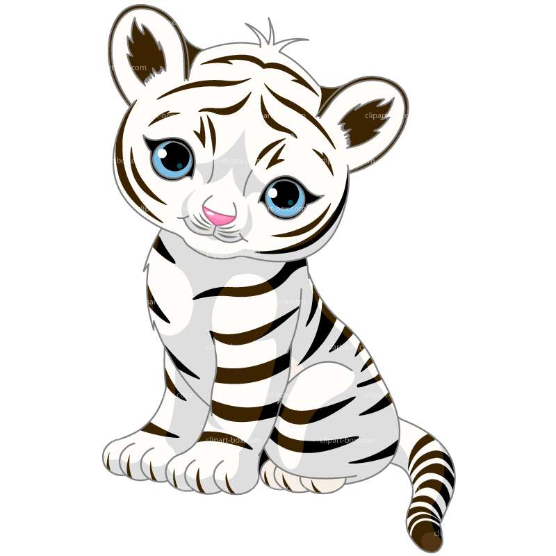 Baby tiger clipart black and white