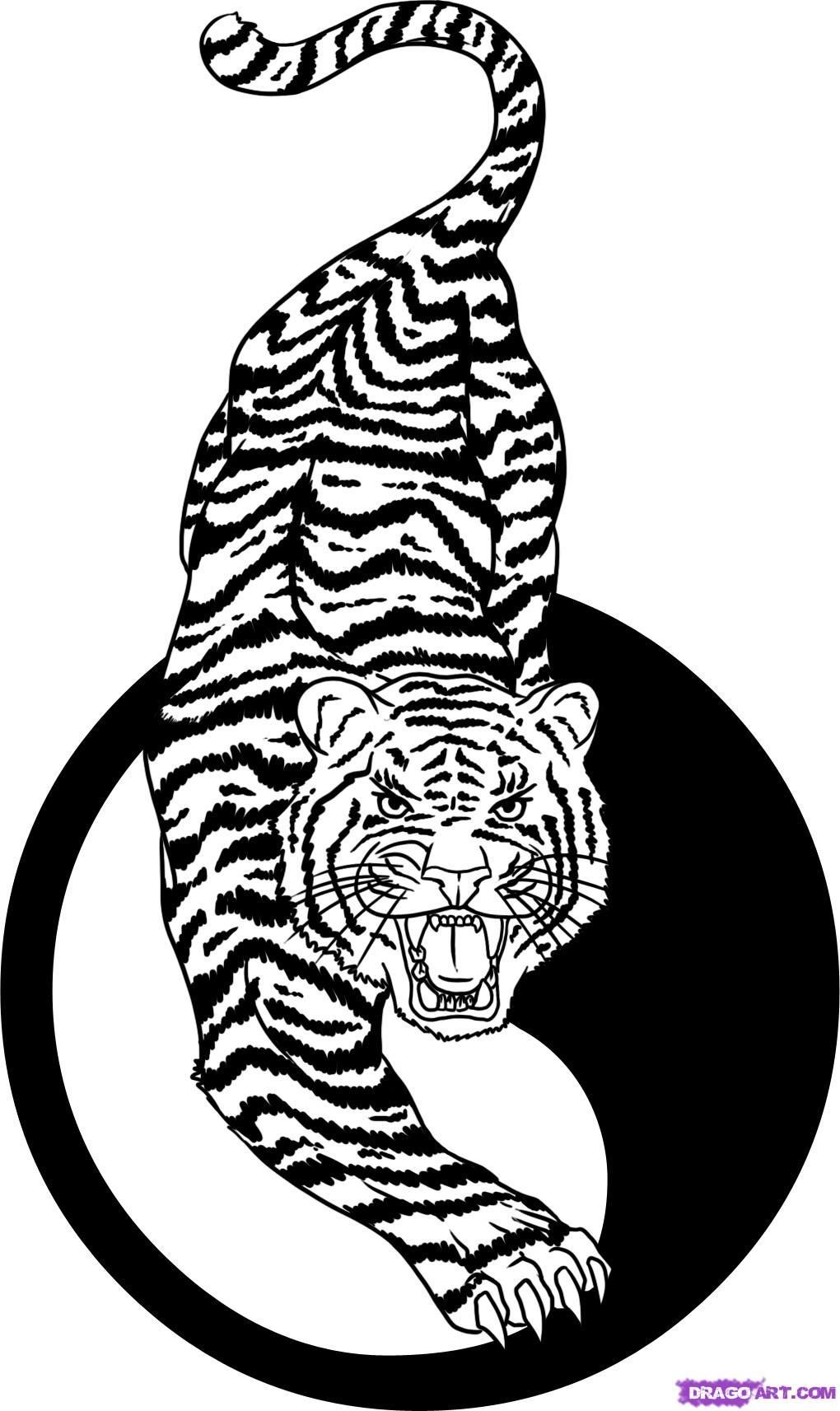 Fierce Tiger Tattoo Yin Yang