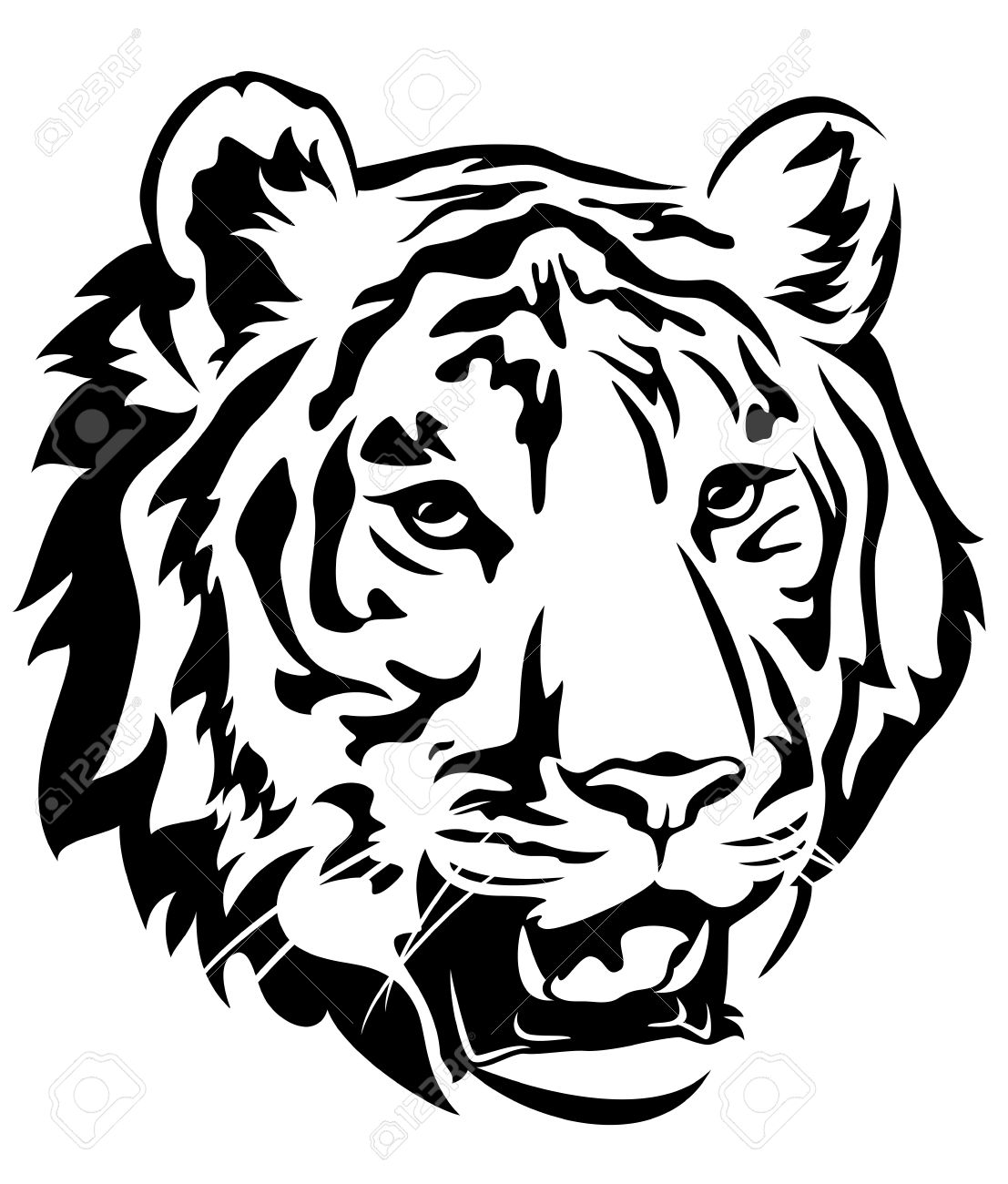 Tiger Clipart Black And White Free