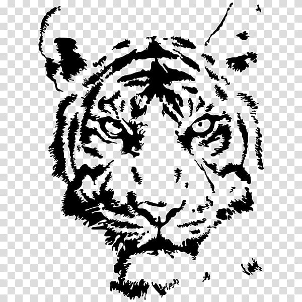 Tiger Drawing Stencil, tiger transparent background PNG