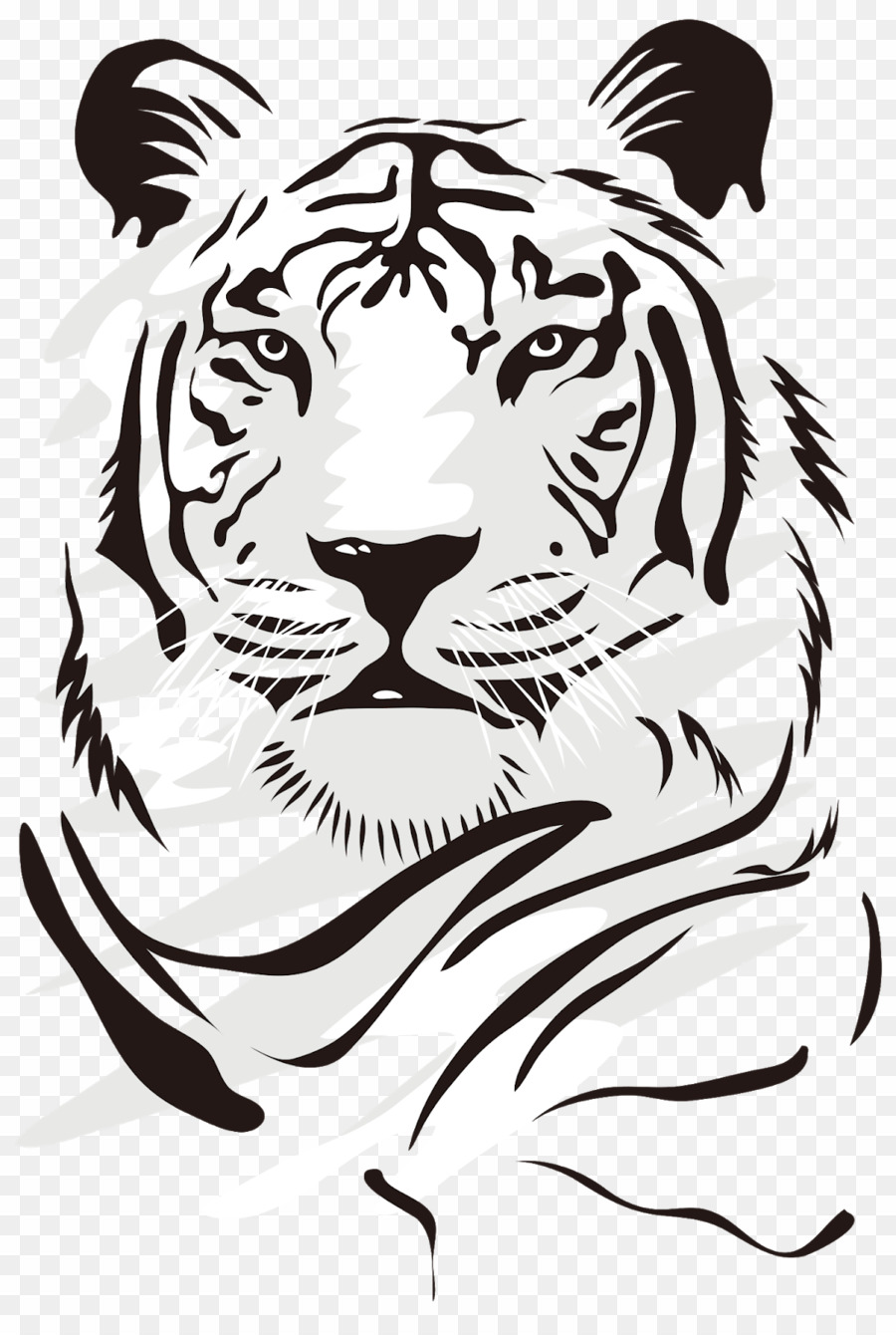 Tigre Stencil PNG Tiger Drawing Clipart download