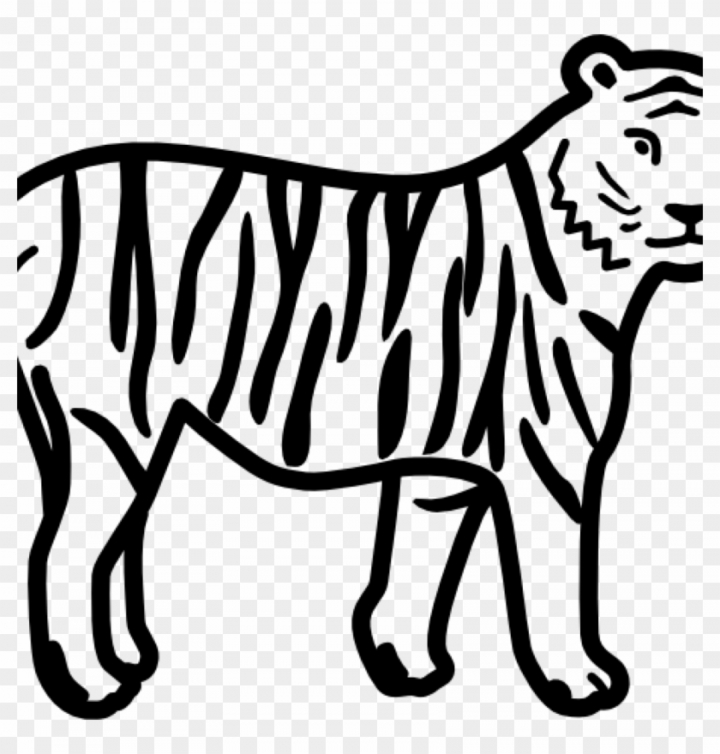 tiger clipart black and white transparent background
