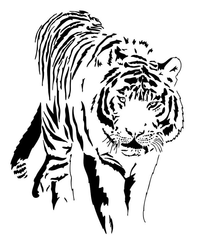 Tiger Black And White Clipart