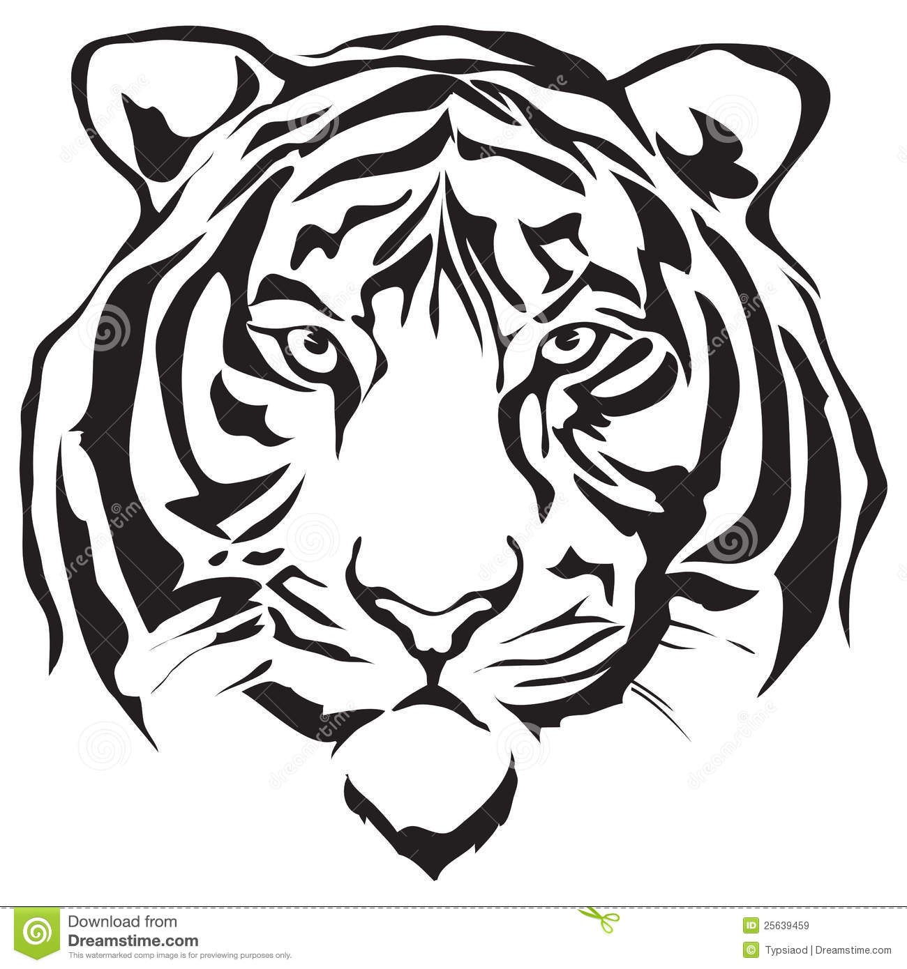 Tiger clipart black.