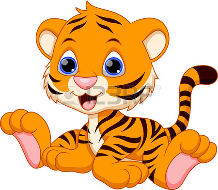 Baby tiger happy.