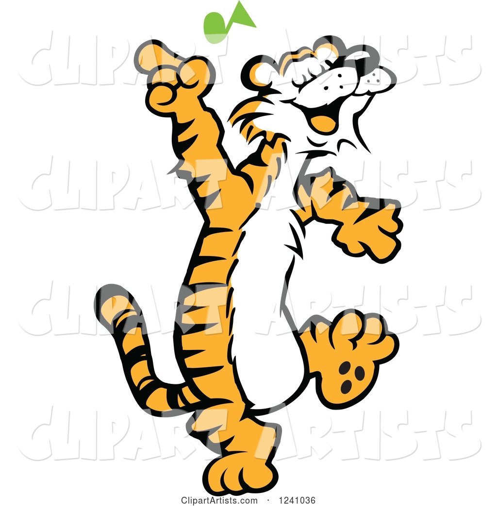 Happy tiger dancing.