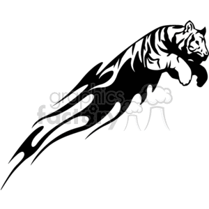 Jumping tiger clipart