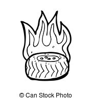 Burning tire Illustrations and Clip Art