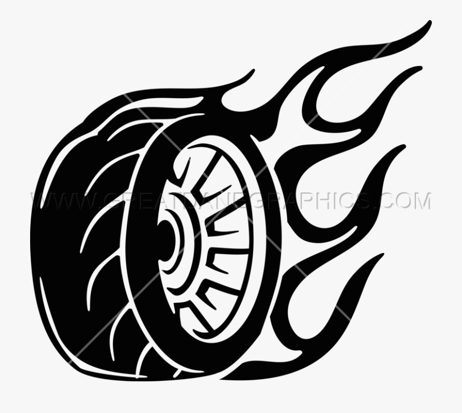 Flaming tire png.