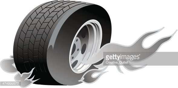 Racing Tire Flames Clipart Image