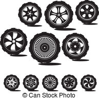 Rubber tyre silhouette Vector Clip Art Royalty Free