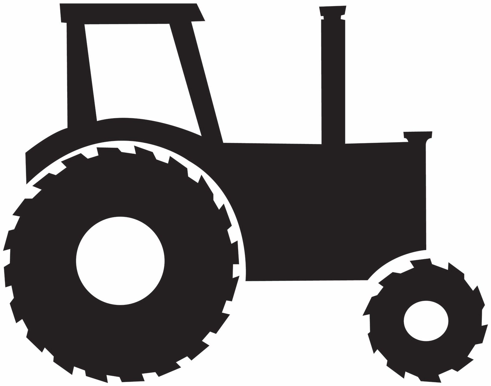 Tractor and farm background clipart image