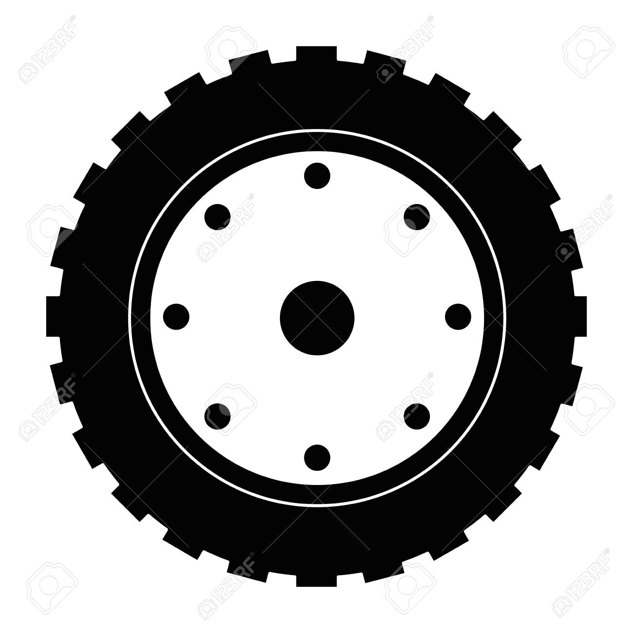 Tractor tire isolated icon