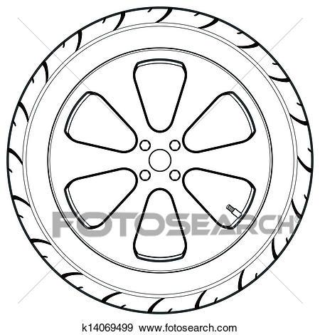 Tire black and white clipart