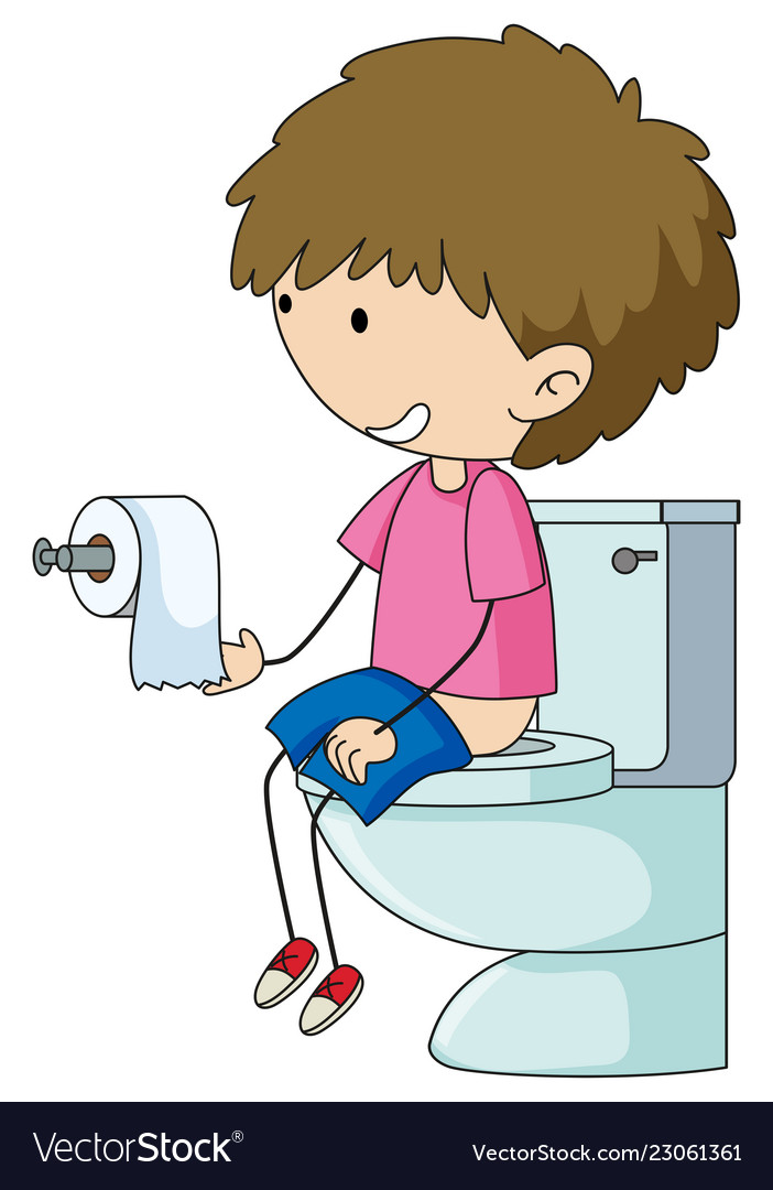 A boy in the toilet vector image