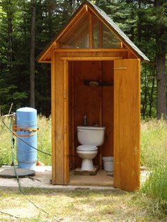 Outhouse with flushable.