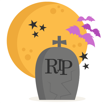 Tombstone With Moon SVG scrapbook cut file cute clipart