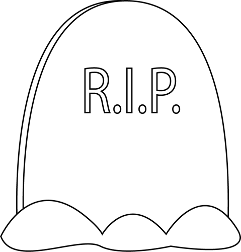 Black and White Tombstone Clip Art